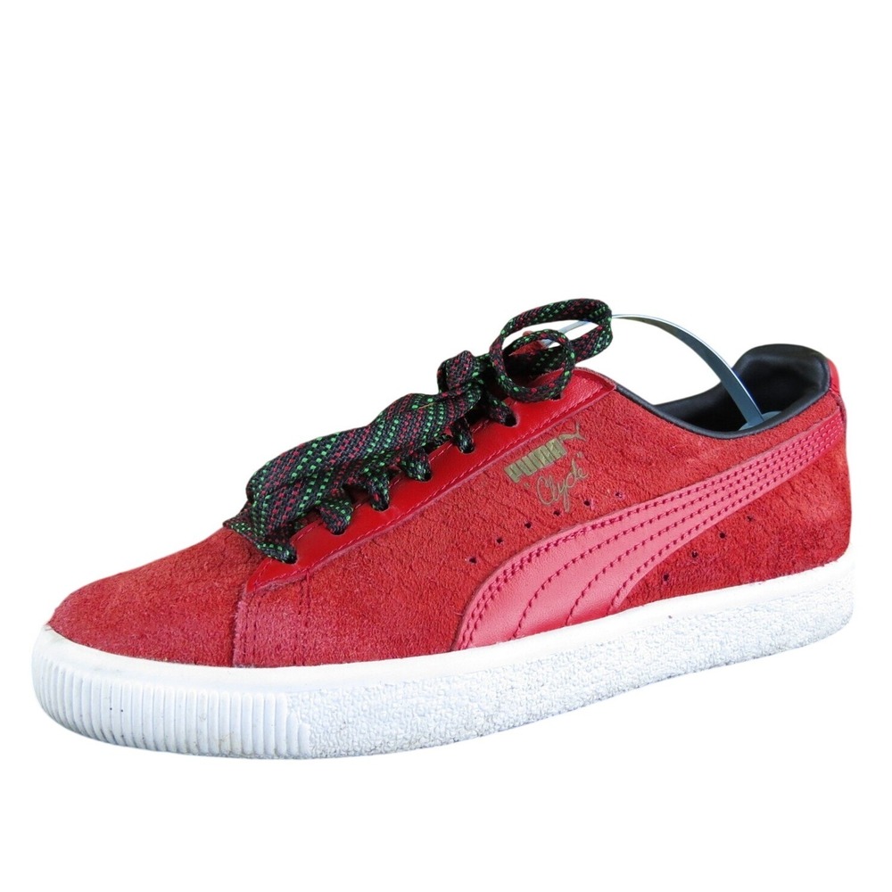 PUMA Women's Clyde Rare Sneaker Red Leather Sz 6 Medium Gently Used 2025